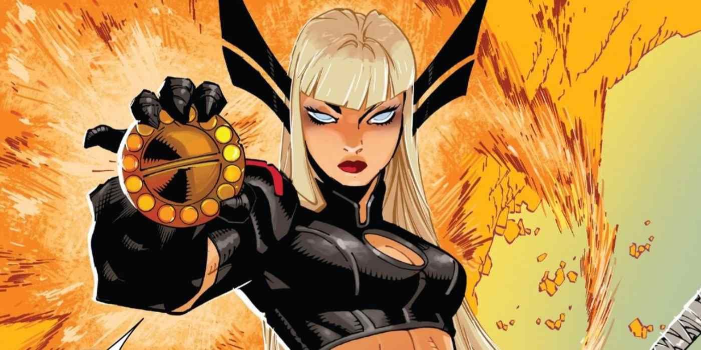 Magik using her powers in X-Men comics.