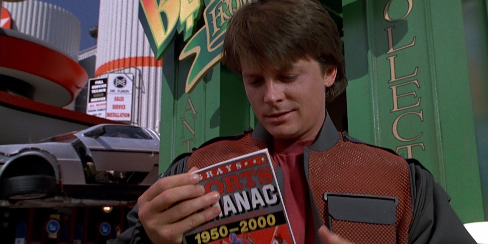 Marty with the almanac in Back to the Future Part II