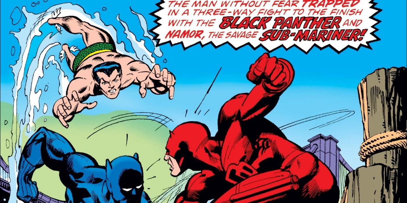 Daredevil fights Black Panther and Namor in Daredevil Annual #4