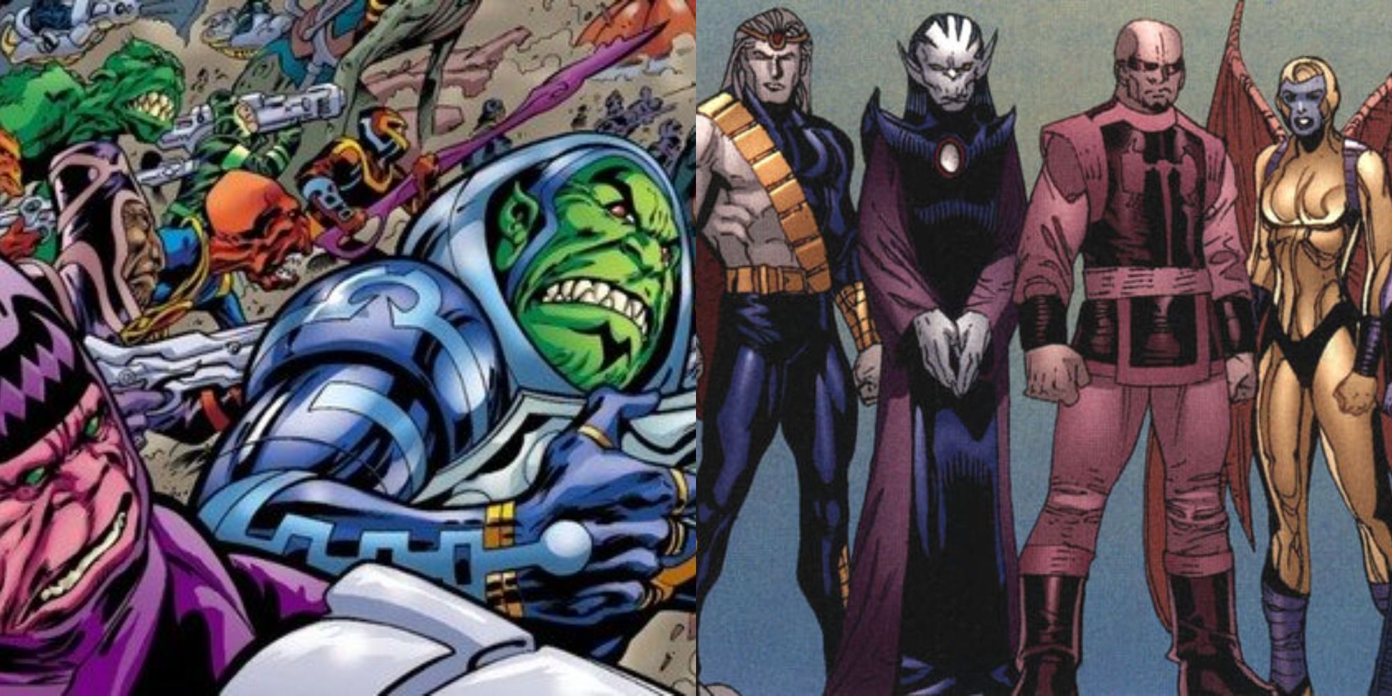 Split image: Marvel Comics' Deviants do battle, the Deviants stand together