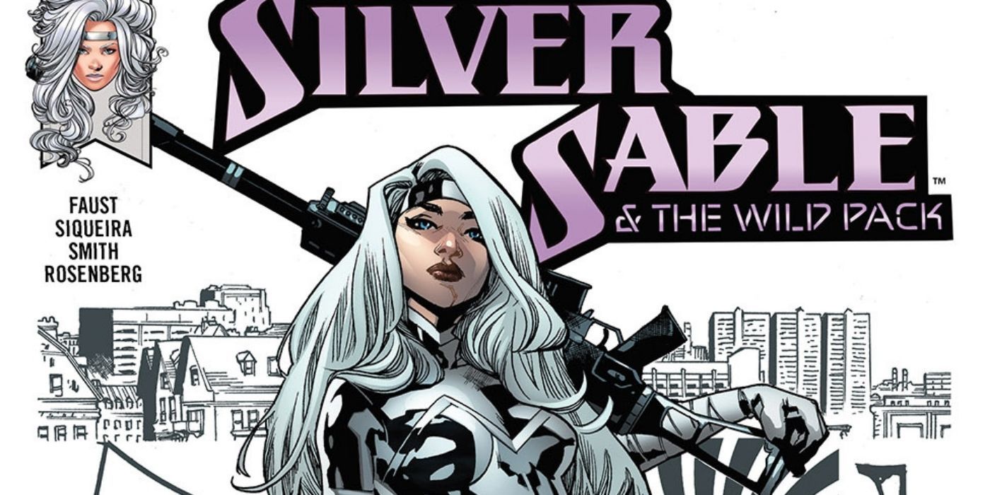 Silver Sable holding a gun on the cover of one of his issues