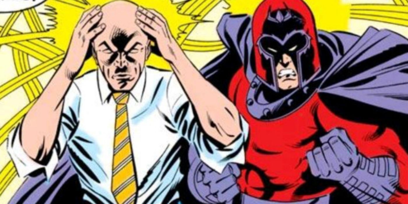 Professor X and Magneto side by side with angry expressions in Marvel comics