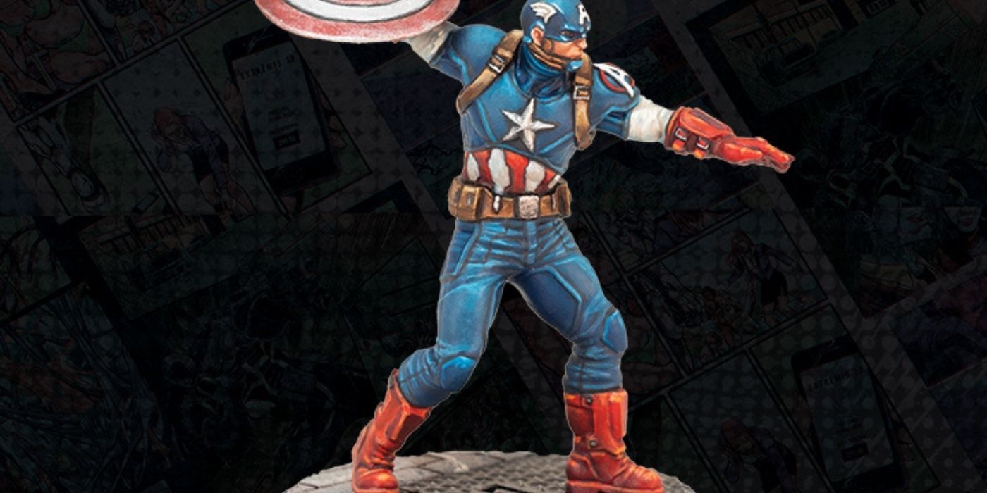 Captain America figurine in Marvel Crisis Protocol