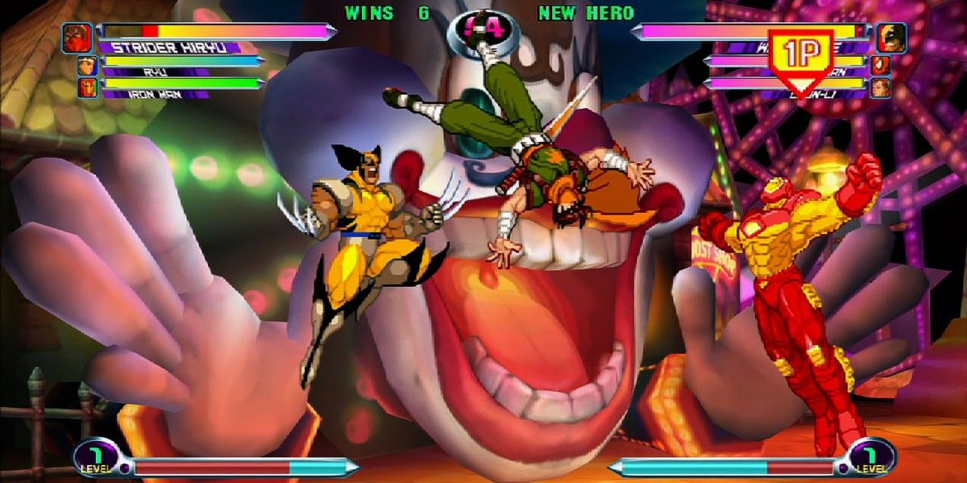 Iron Man and Wolverine fight in Marvel Vs Capcom 2