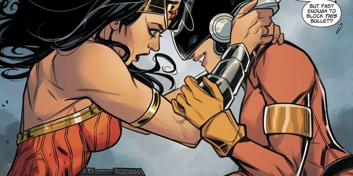 Mayfly and Wonder Woman battle at close quarters
