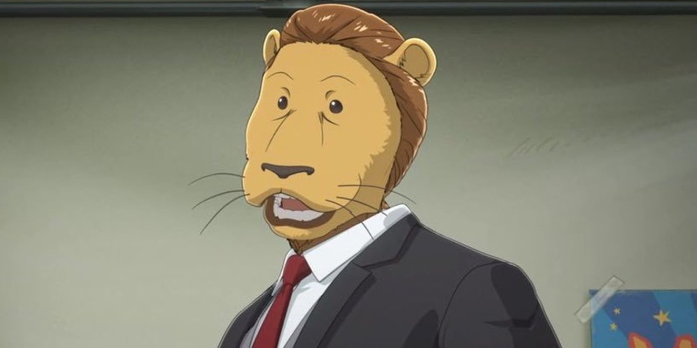 The mayor from Beastars smiling at the viewer