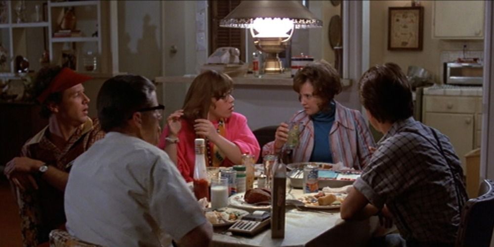 McFly family at the dinner table in Back to the Future