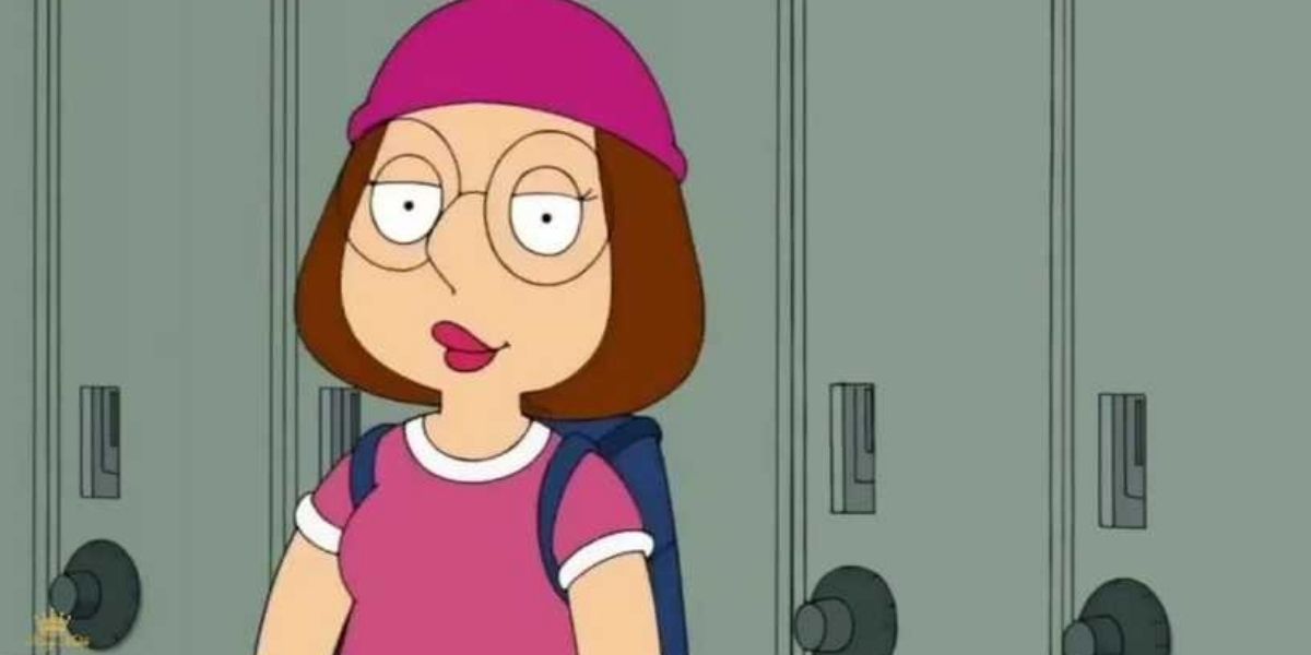 Meg standing in front of lockers in Family Guy
