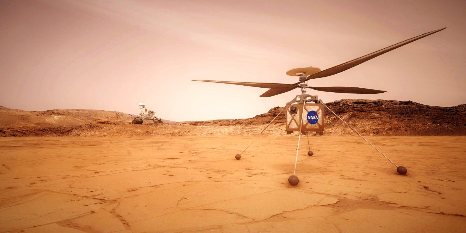 NASA Mars Helicopter Ingenuity, Artist Concept.