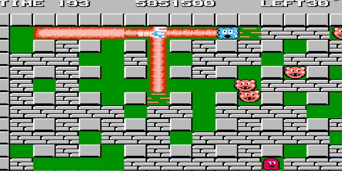Screenshot of Bomberman on the NES.