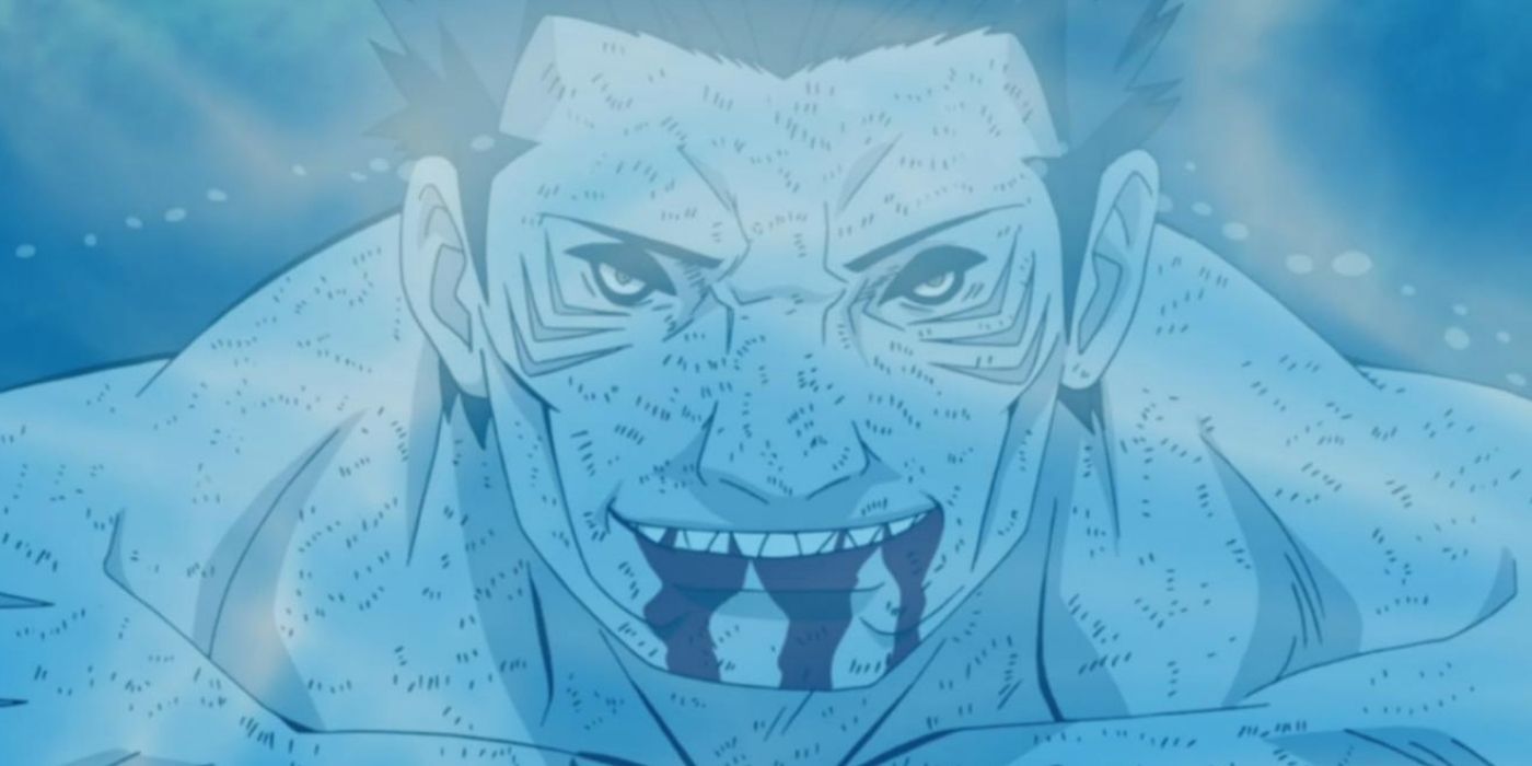 Kisame smiles as he dies in Naruto