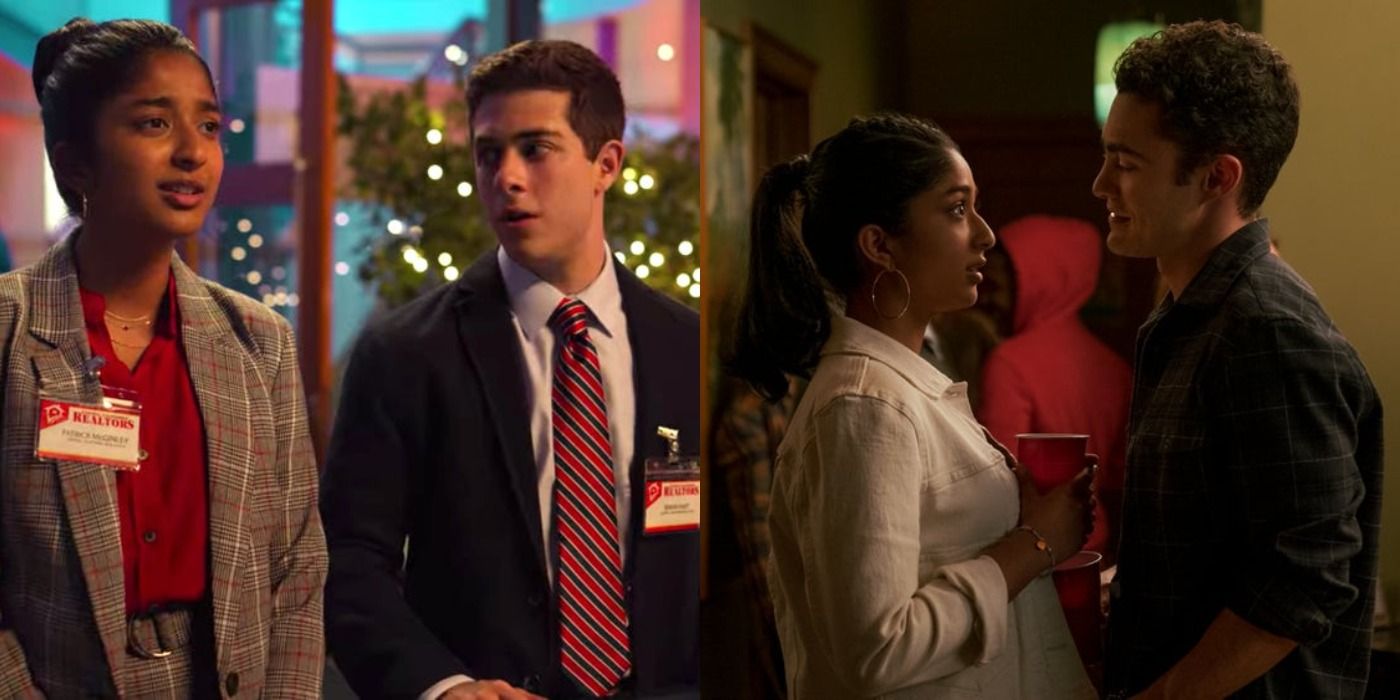 Split image showing Devi and Ben, and Devi and Paxton in Never Have I Ever