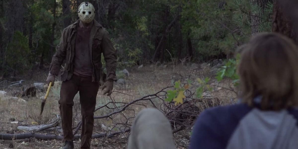 Jason stalks a victim in Never Hike Alone.