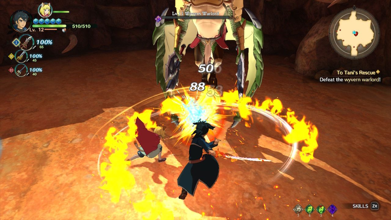 Roland fighting a boss in Ni No Kuni II: Revenant Kindom - Prince&rsquo;s Edition.