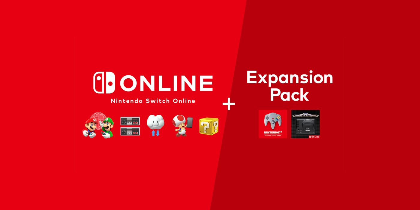 Promotional infographic fro Nintendo Switch Online's Expansion Pack, showing that subscribers to the higher tier will get access to emulated Nintendo 64 and Sega Genesis games.