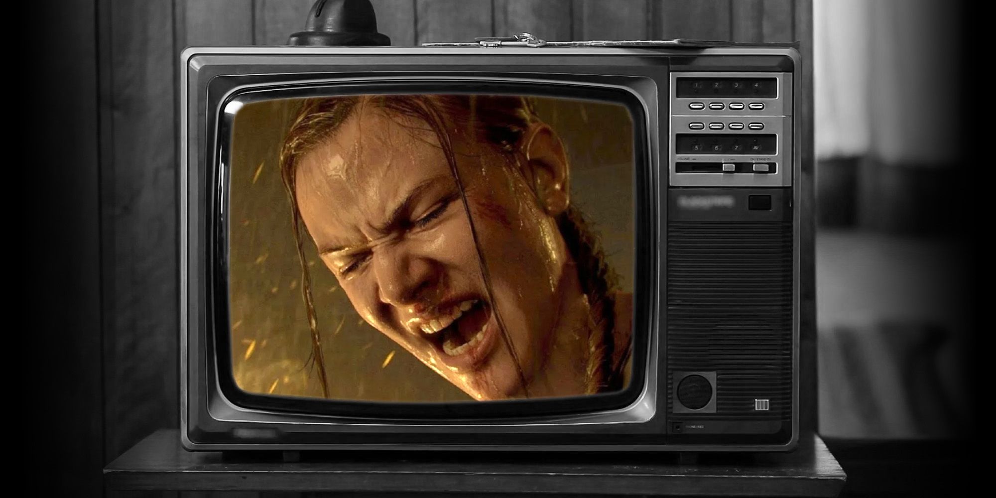 The Last of Us 2 on a CRT TV