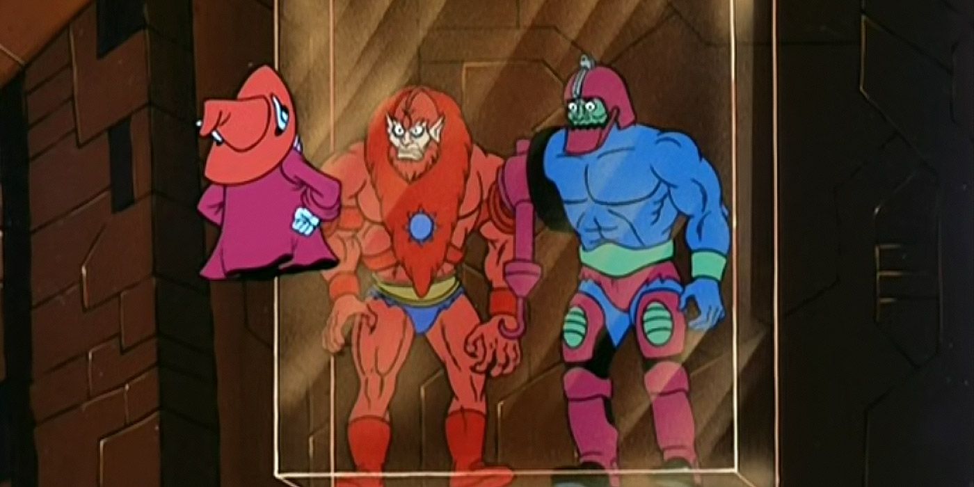 Orko imprisons Beast Man and Trap Jaw in a magical cube in He-Man &amp; The Masters of the Universe
