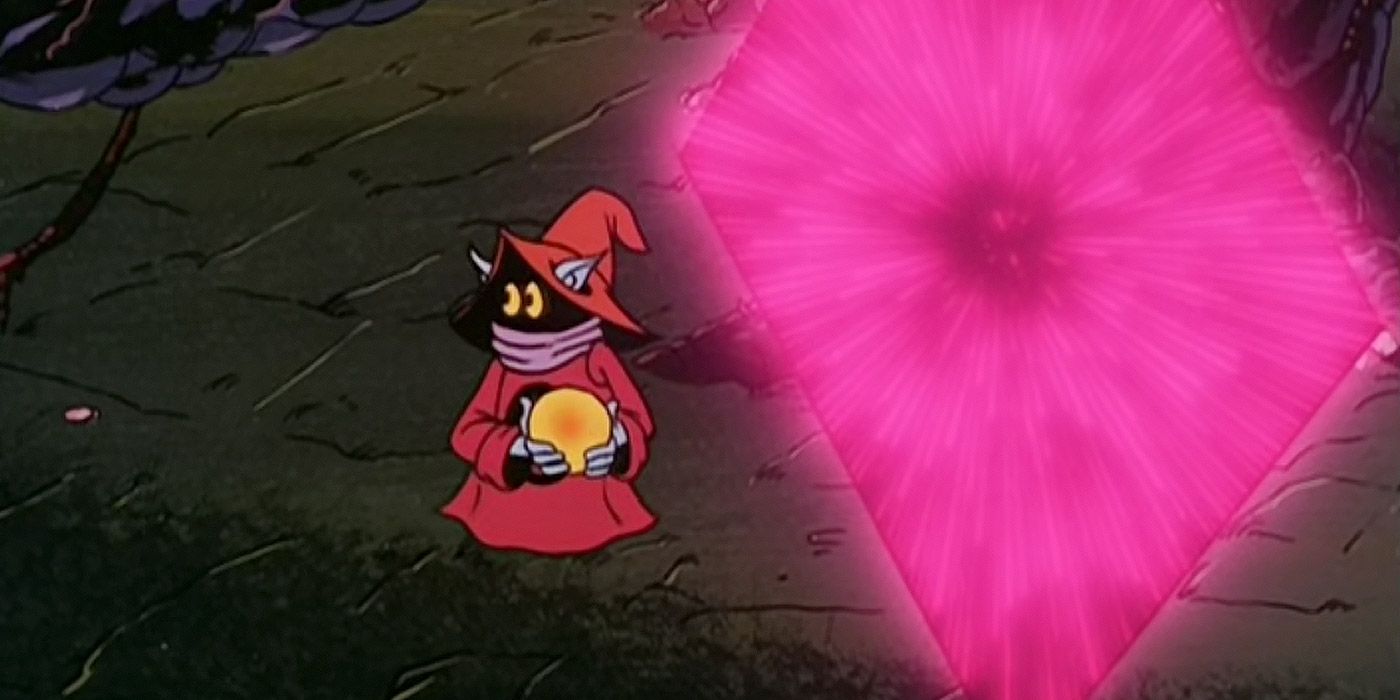 Orko prepares to jump through a dimensional portal in He-Man &amp; The Masters of the Universe