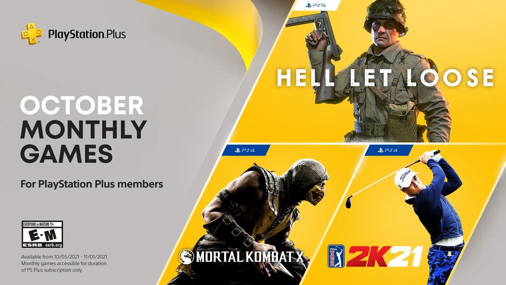 PlayStation Plus October 2021 Games Include MKX, Hell Let Loose