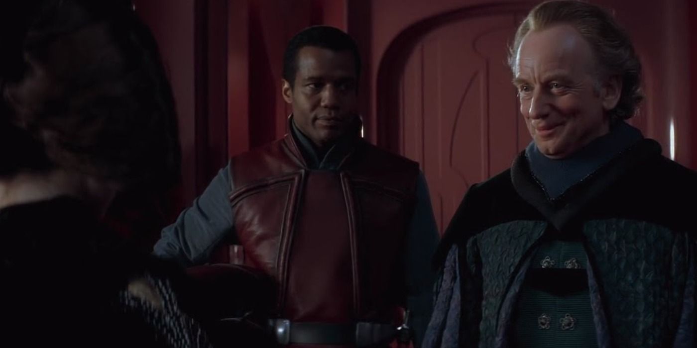 Palpatine announces to Padmé that he has been put forward for the role of Supreme Chancellor in the Phantom Menace