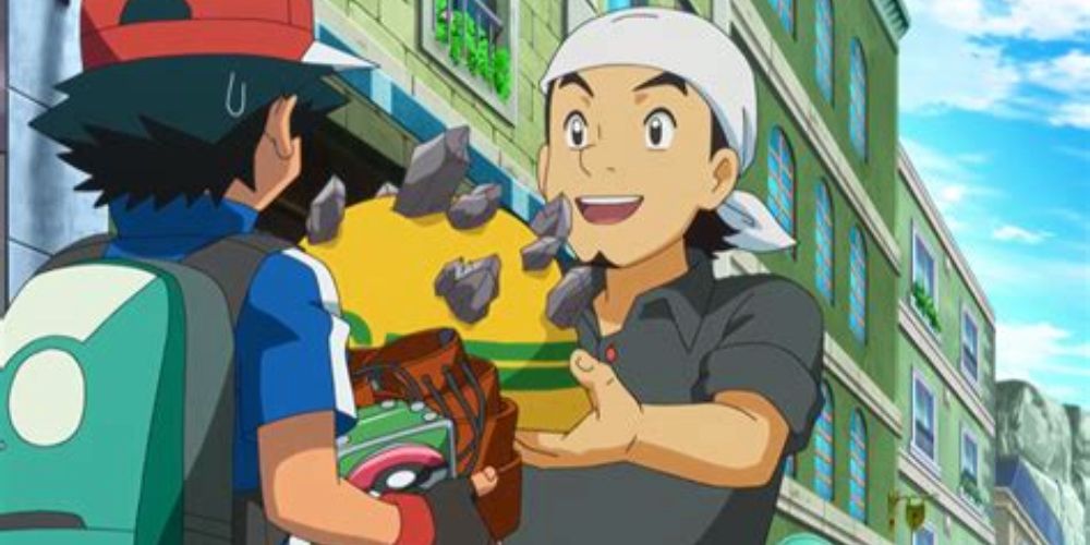 Ash receives a Rocky Helmet in the Pokemon anime