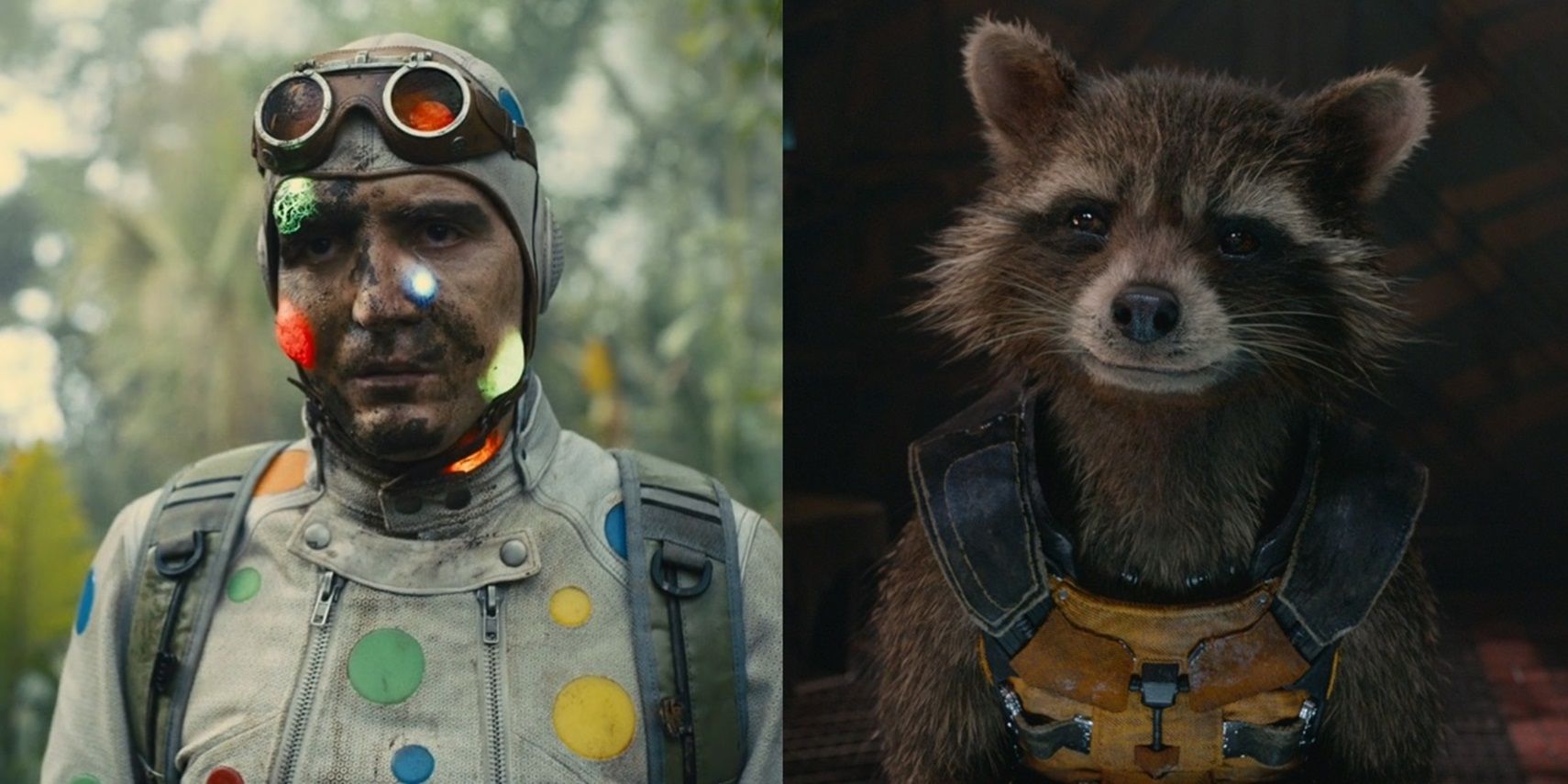 Polka-Dot Man in The Suicide Squad and Rocket in Guardians of the Galaxy