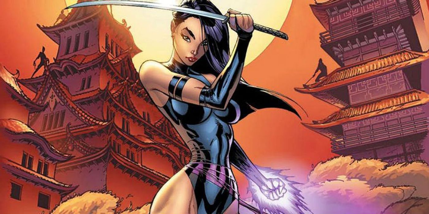 Psylocke with her sword drawn in X-Force.