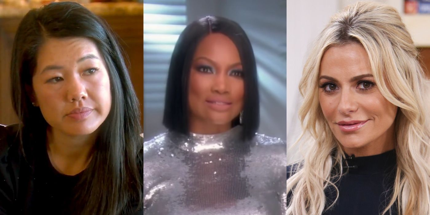 Split image of Crystal Kung Minkoff, Garcelle Beauvais, and Dorit Kemsley on RHOBH