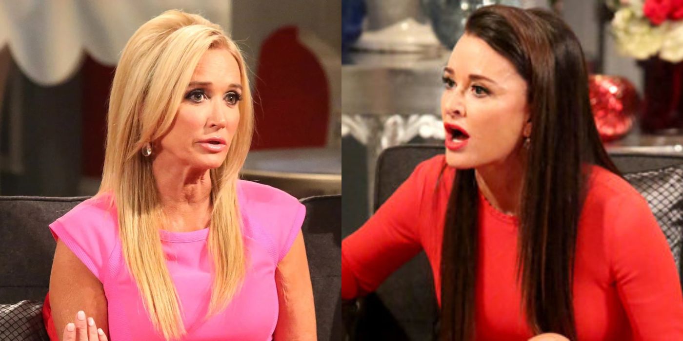 Split image of Kim and Kyle Richards on RHOBH