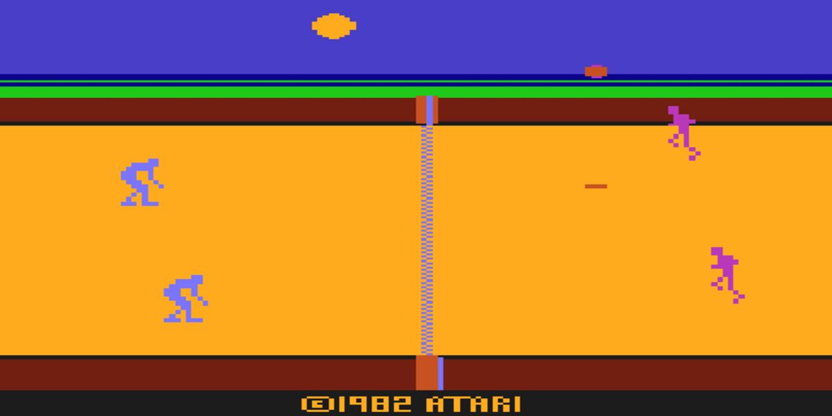 Still of the classic Atari game RealSports Vollyball.