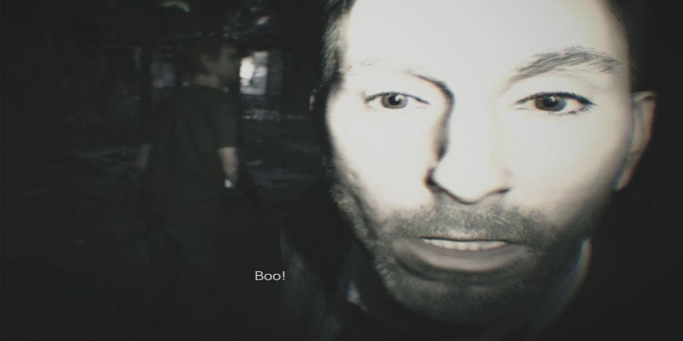 Clancy looks into the camera in Resident Evil VII.