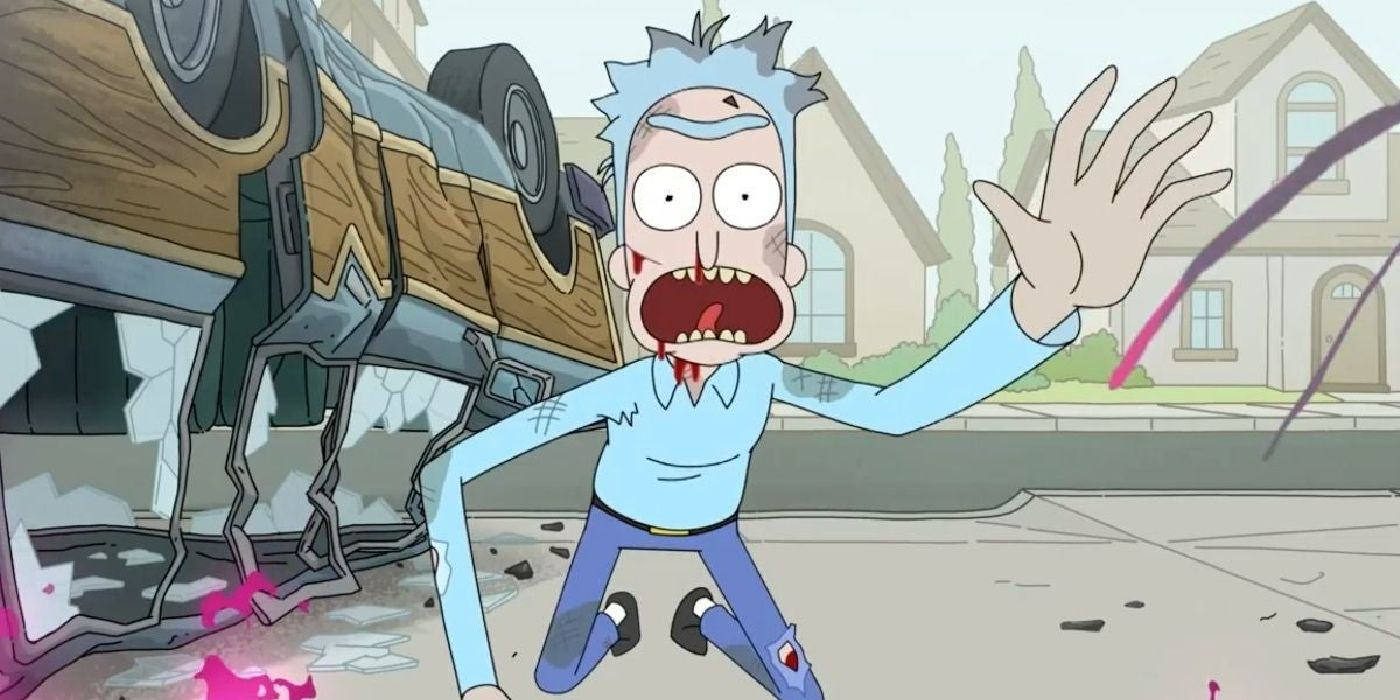 Rick in distress during on Rick and Morty