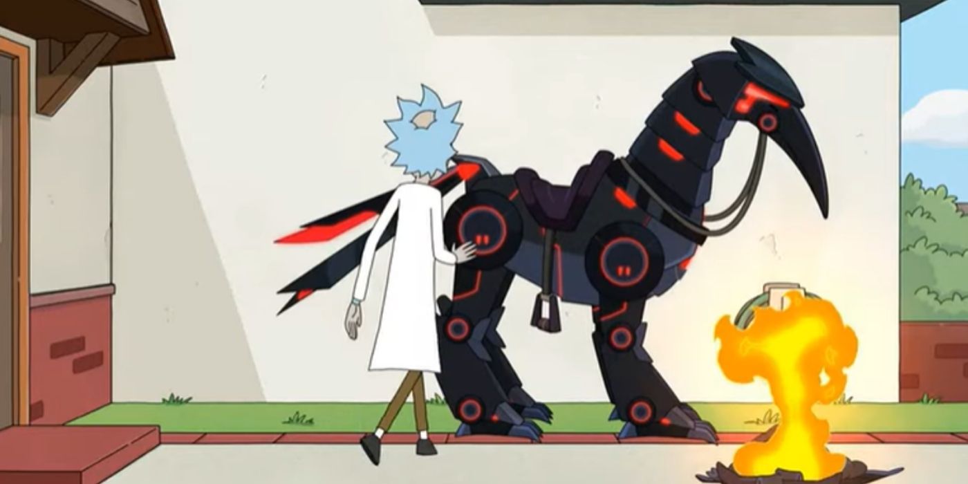 Rick reprograms Crow Horse in Rick and Morty