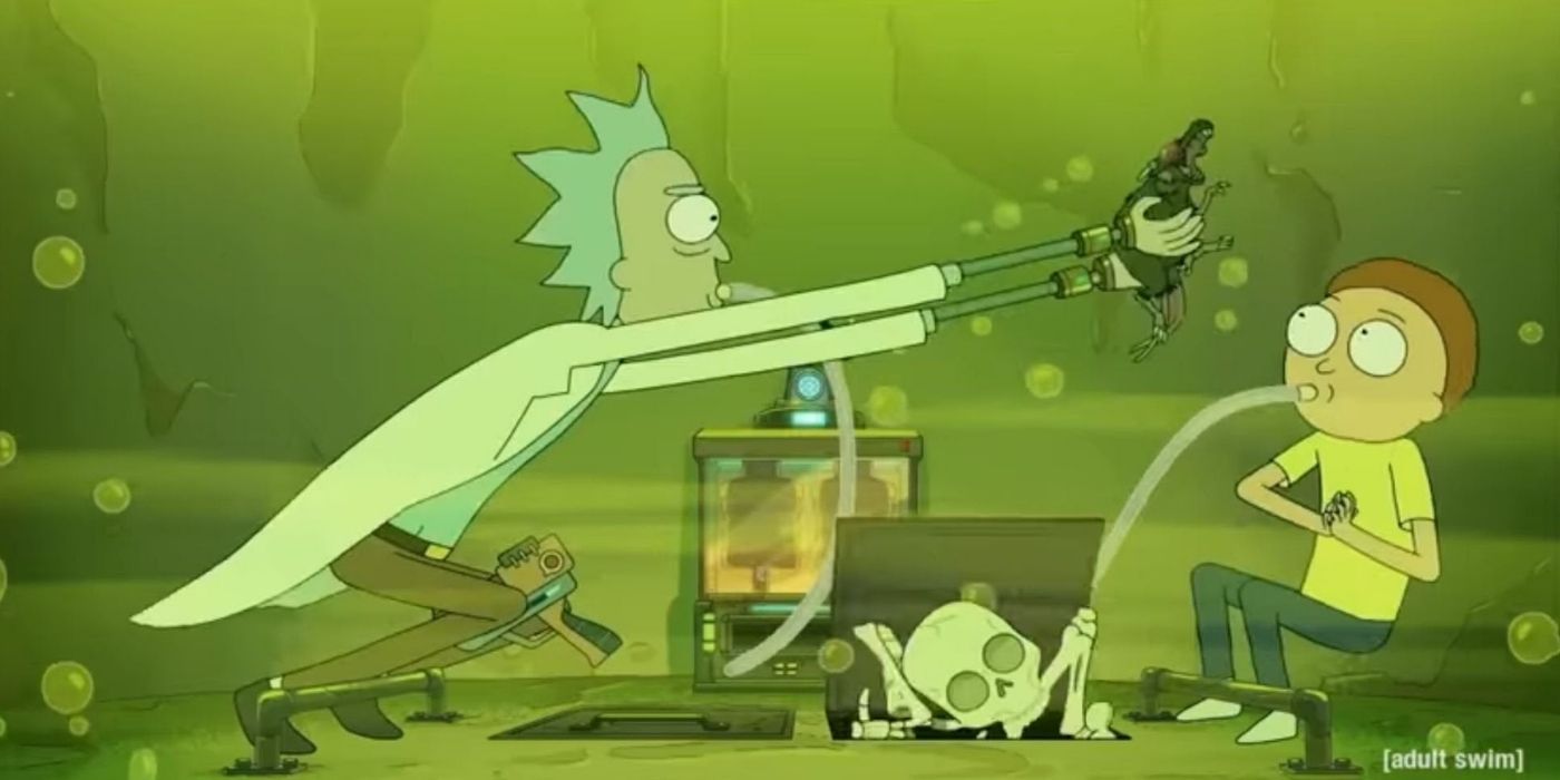 Rick's arms mechanically extend in Rick and Morty