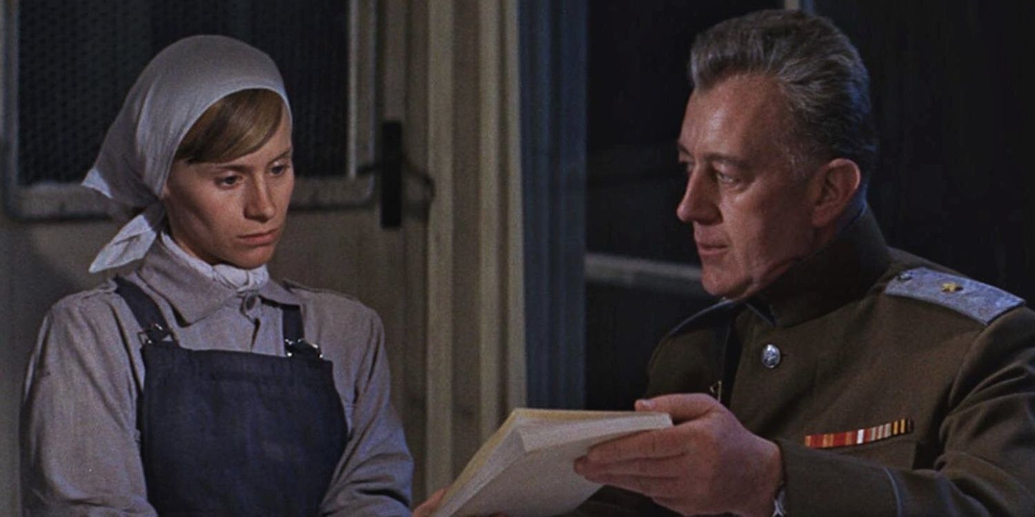 Tanya (Rita Tushingham) being told about her father by his brother, General Zhivago in the film Doctor Zhivago