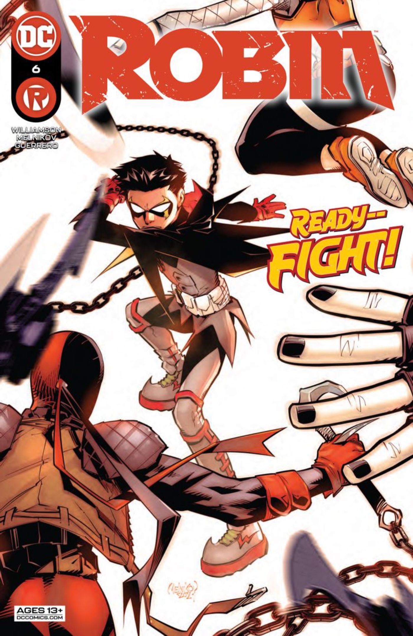 Robin 6 Preview cover, showing Robin in combat