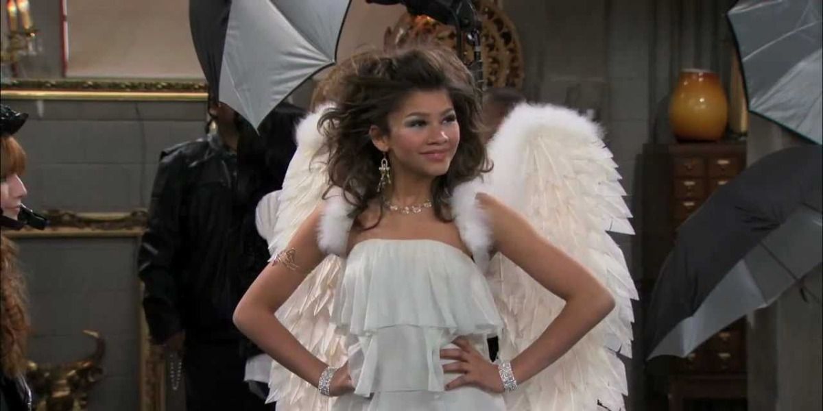 Rocky from Shake It Up wearing an angel costume