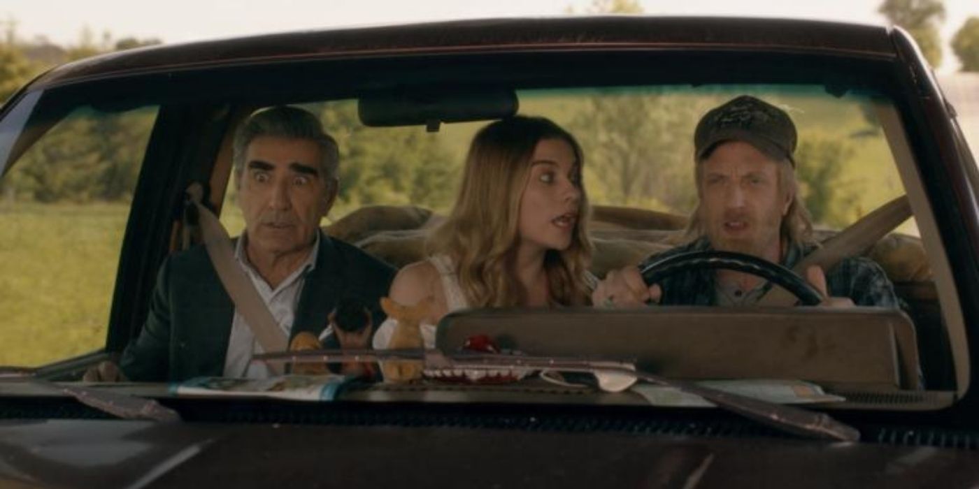 Roland, Alexis, and Johnny drive to sell milk on Schitt's Creek