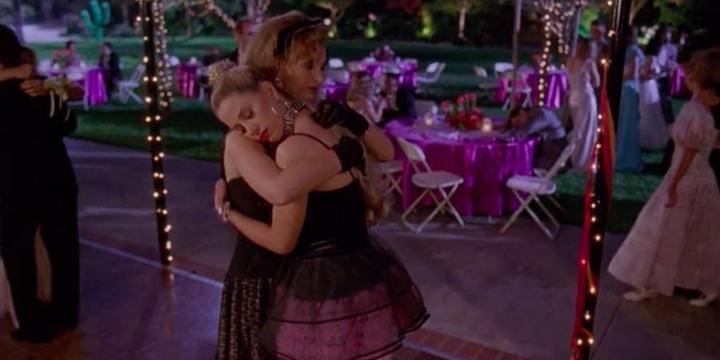 Romy and Michele dance together at their prom in Romy and Michele's High School Reunion
