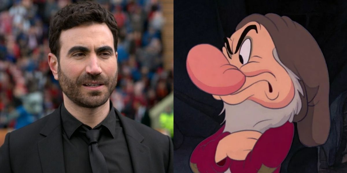 Split Image: Roy Kent in Ted Lasso and Grumpy from Snow White