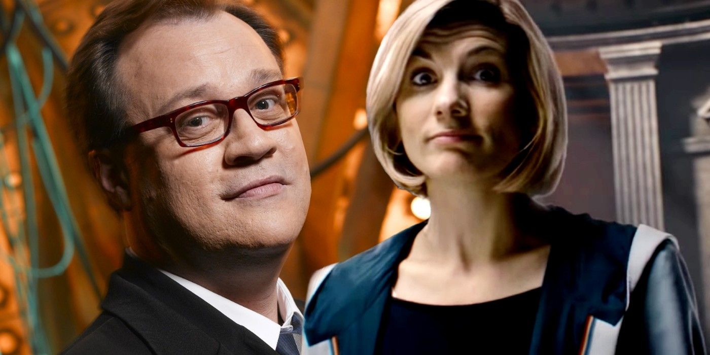 Russell T Davies and Jodie Whittaker in Doctor Who
