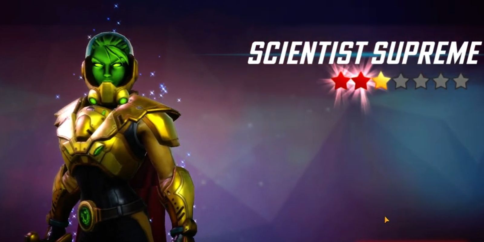 Scientist Supreme unlock screen in Marvel Strike Force