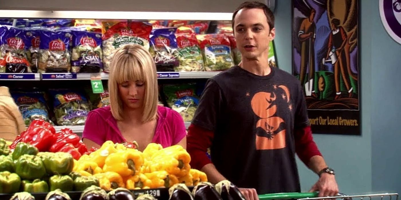 Sheldon and Penny grocery shopping in TBBT