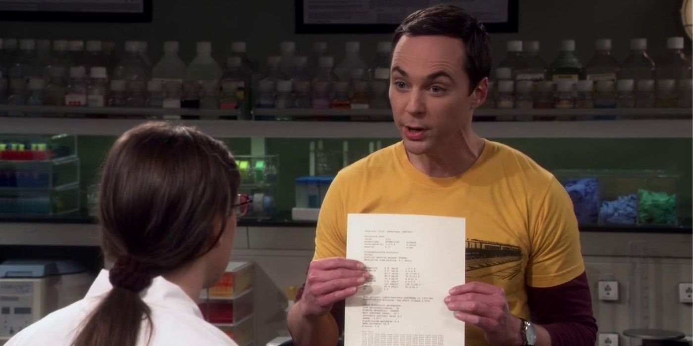 Sheldon shows Amy their experiment's results on TBBT