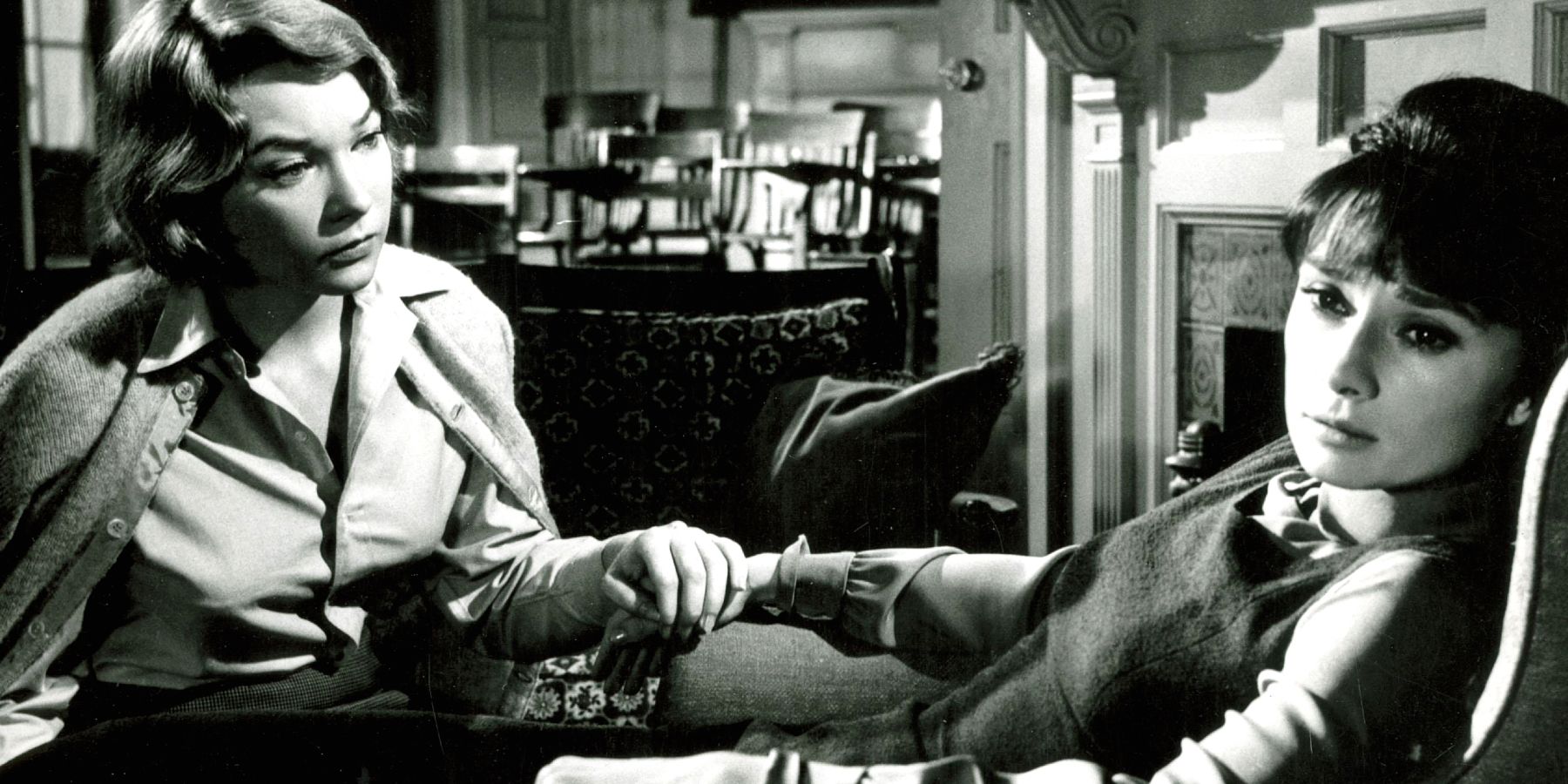 Shirley MacLaine as Martha and Audrey Hepburn as Karen in The Children’s Hour