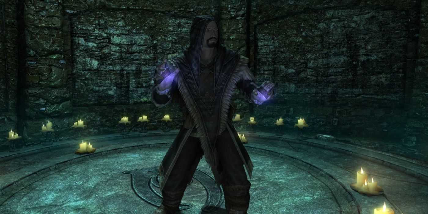 The archmage in the Midden Forge of Skyrim