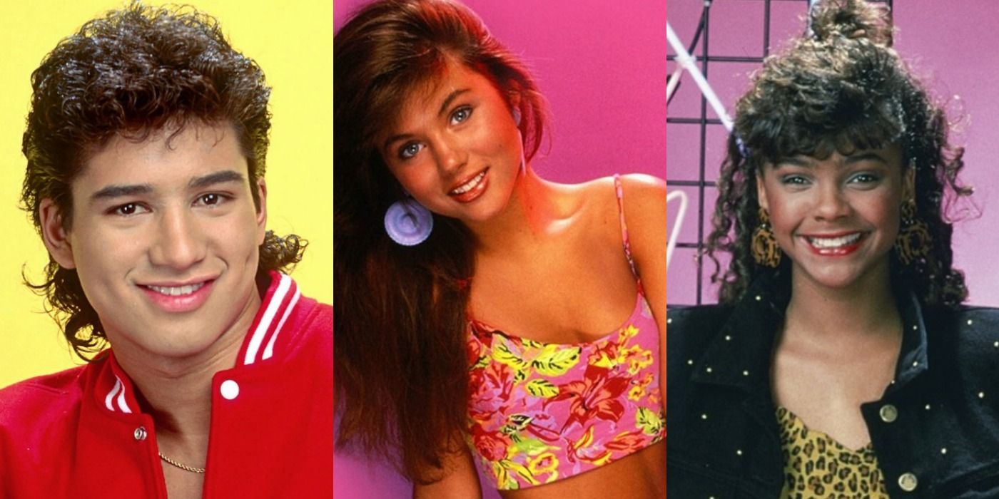 A split image depicts Slater, Kelly, and Lisa in Saved By The Bell