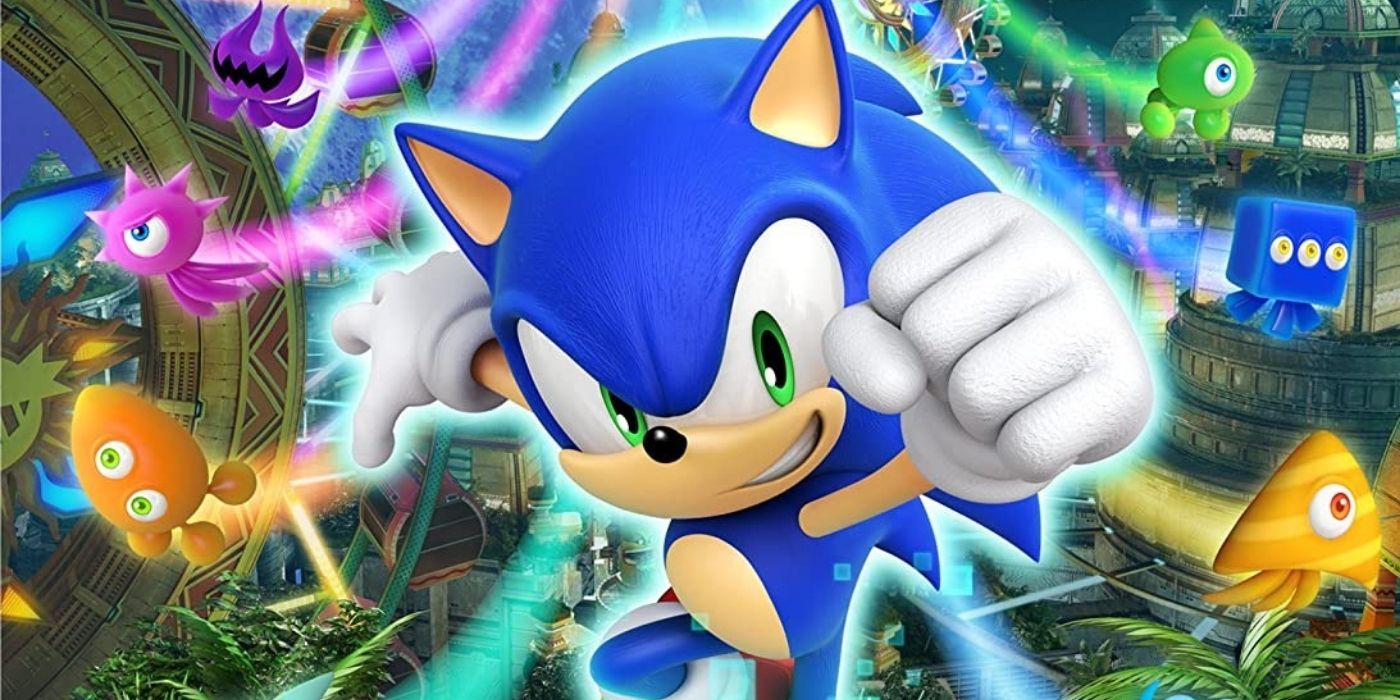 Sonic in the cover fot the Wii game Sonic Colors