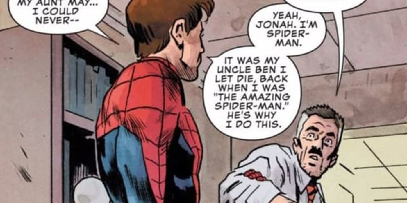 Spider-Man tells J Jonah Jameson he is Peter Parker in Marvel Comics.