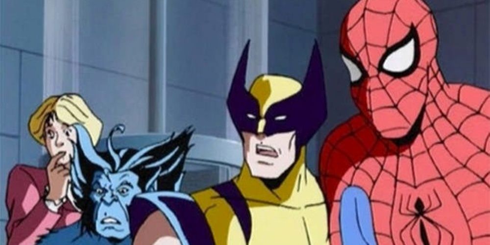 Spider-Man stands next to Beast and Wolverine